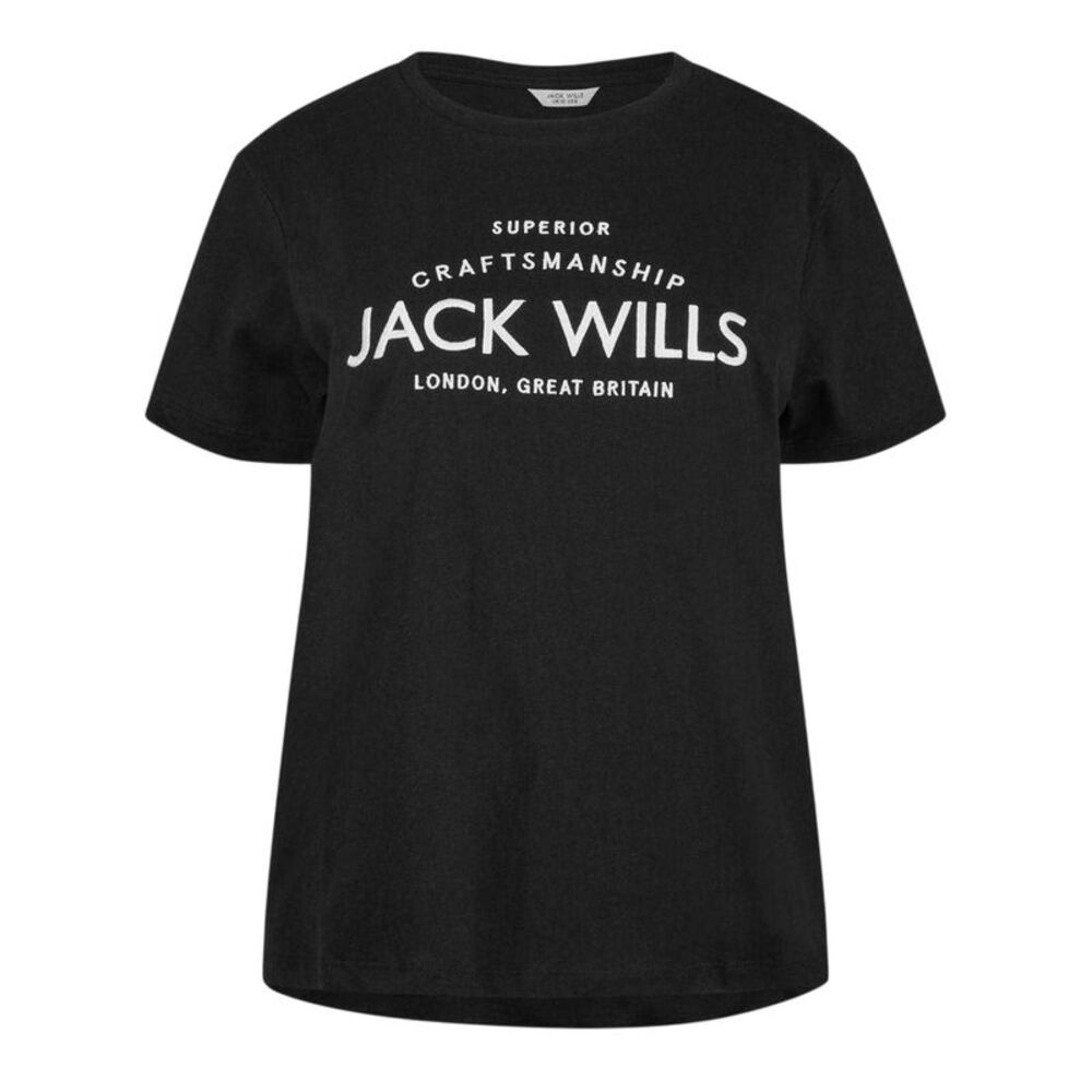 Jack Wills Womens/Ladies Forstal Boyfriend T-Shirt / Black
